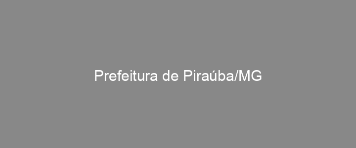 Provas Anteriores Prefeitura de Piraúba/MG